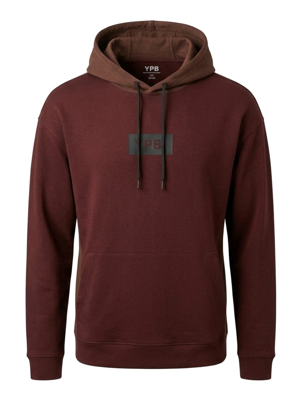 YPB Abercrombie & Fitch Men's Maroon Hoodie with Contrast Brown Hood